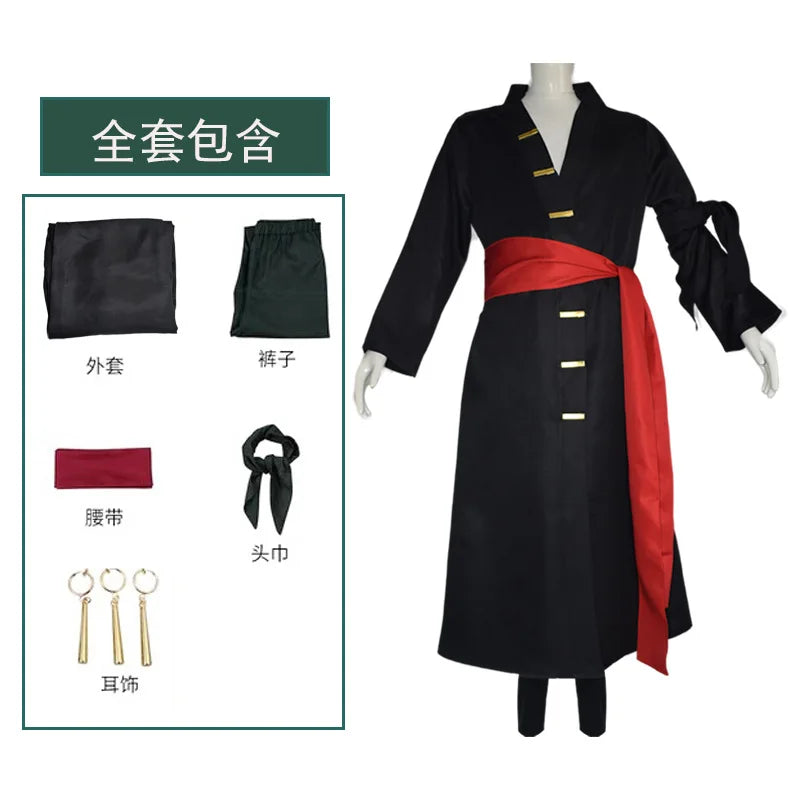 Fantasia Wano Country Roronoa Of Zoro Cosplay Kimono Anime Pirate Disfraz Costume Men Male Halloween Carnival Party Clothes