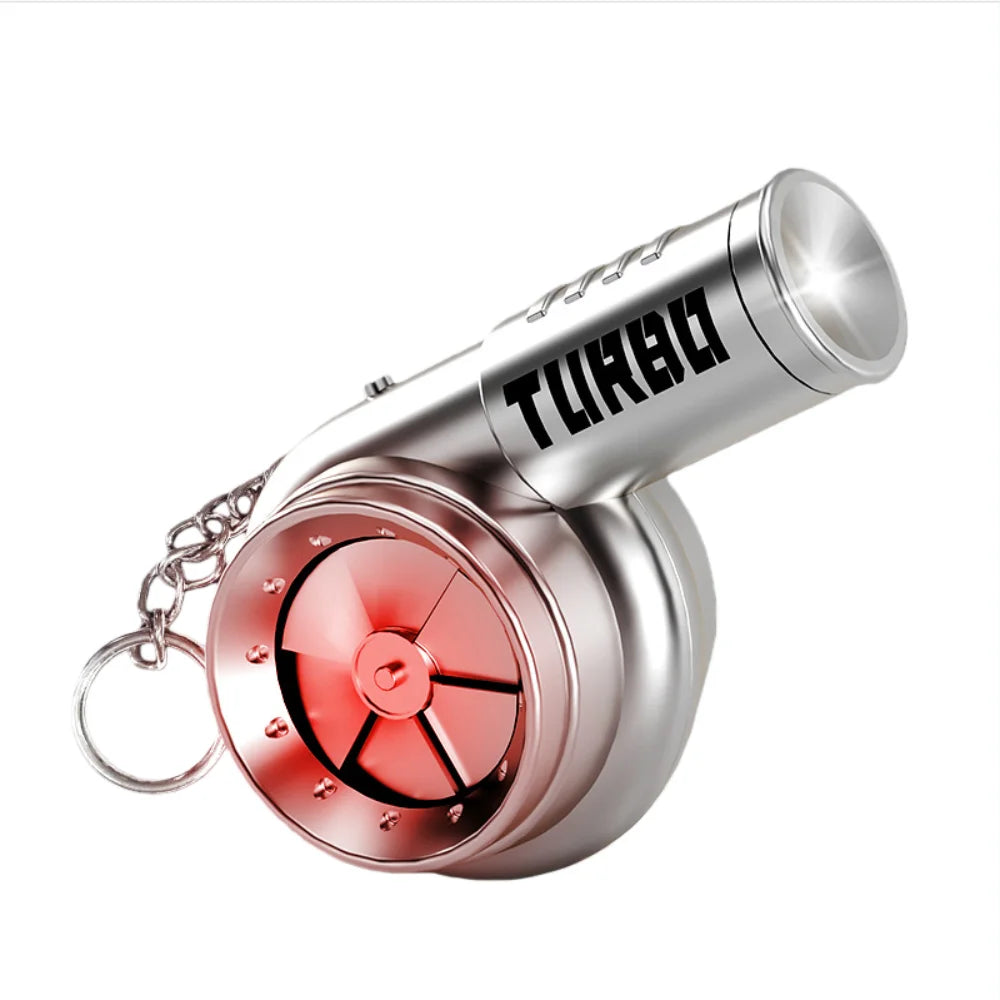 With Sound Turbo Key Chain Light Torch Car Keyring Turbocharging Pendant Plastic Spinning Simulation Turbo Christma Gifts