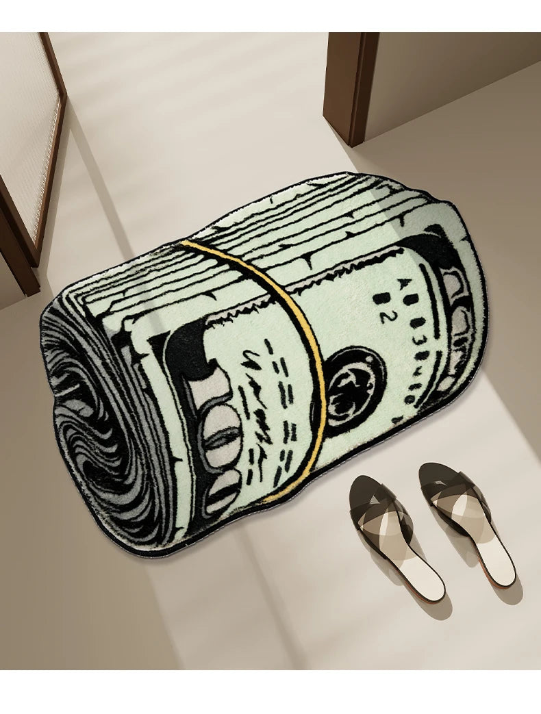 Money Creative Carpet Cozy Soft Bedroom Carpets Y2K Bedside Rugs Living Room US dollar Rug Bathroom Door Mat Dry Absorbent Mats
