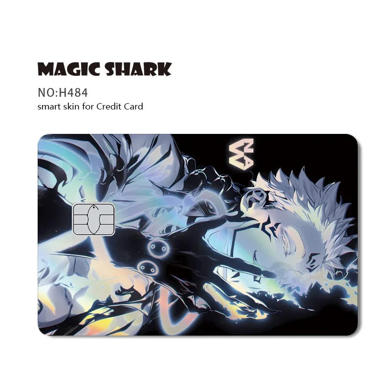 100% New Anime Jujutsu Kaisens Gojo Holographic Laser Shinny Front Credit Debit Bank Card Sticker Film Skin Cover