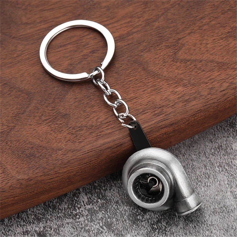 Creative Speed Gearbox Keychain Gear Head Pendant Keyring for Car Key Turbo Hub Brake Disc Charms Shock Absorber Keys Holder