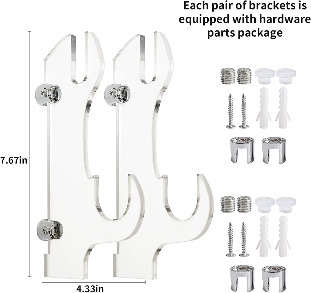 2PCS Acrylic Wall Mount Samurai Sword Stand Holder Rack for Displaying Lightsabers Knives Samurai Sabres Chinese Swords-Staff