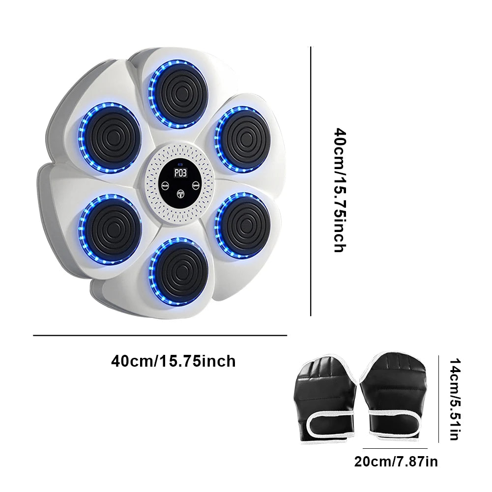 Bluetooth Music Boxing Machine RGB Light Smart Fitness Boxing Bag Muay Thai Sandbag Training Punching Equipment for Kids Adults