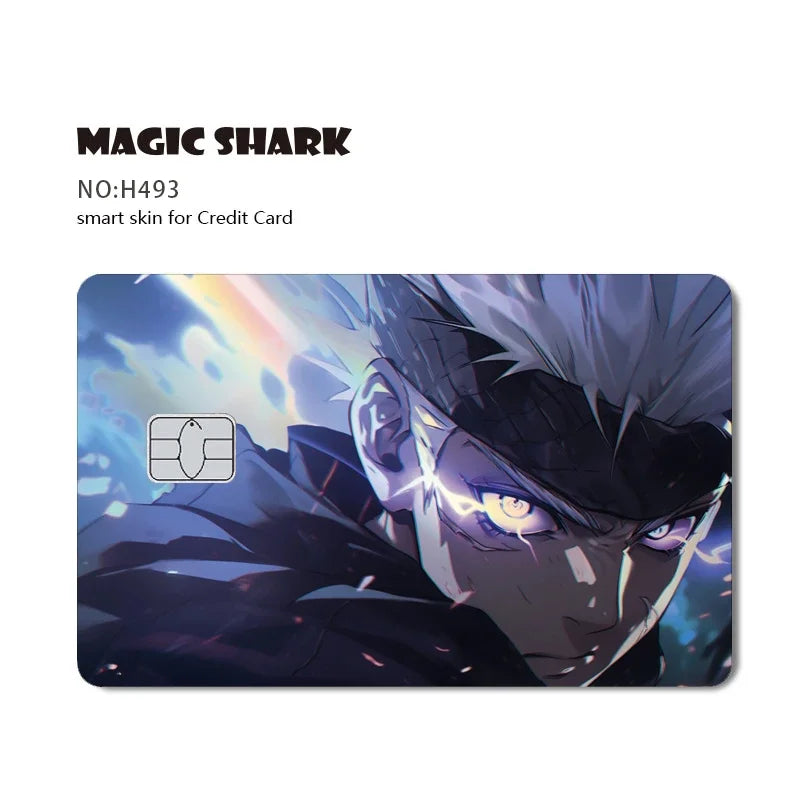100% New Anime Jujutsu Kaisens Gojo Holographic Laser Shinny Front Credit Debit Bank Card Sticker Film Skin Cover