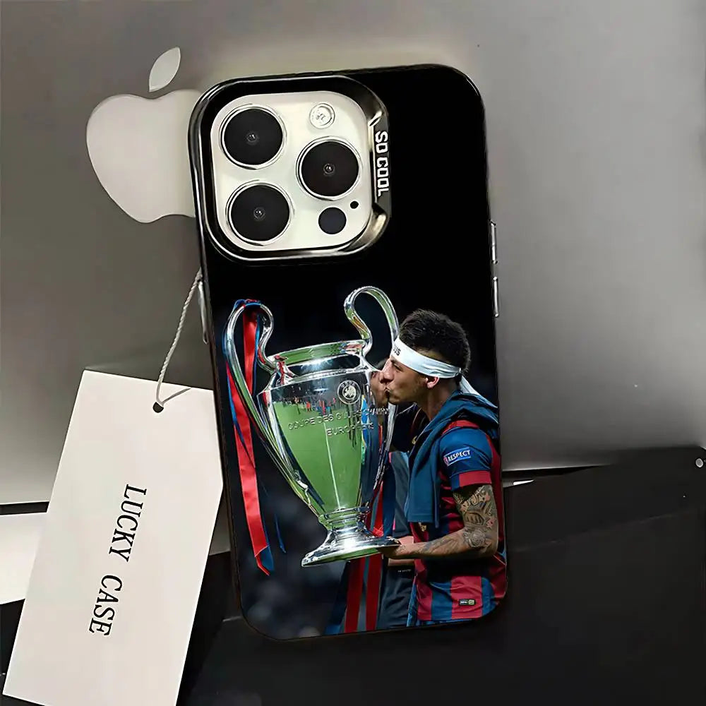 Football 10 For N-NeYmAr Phone Case For iPhone 16,15,14,13,12,11,Pro,XS,Max,Plus,Mini,SE Black Candy Matte Shockproof Cover