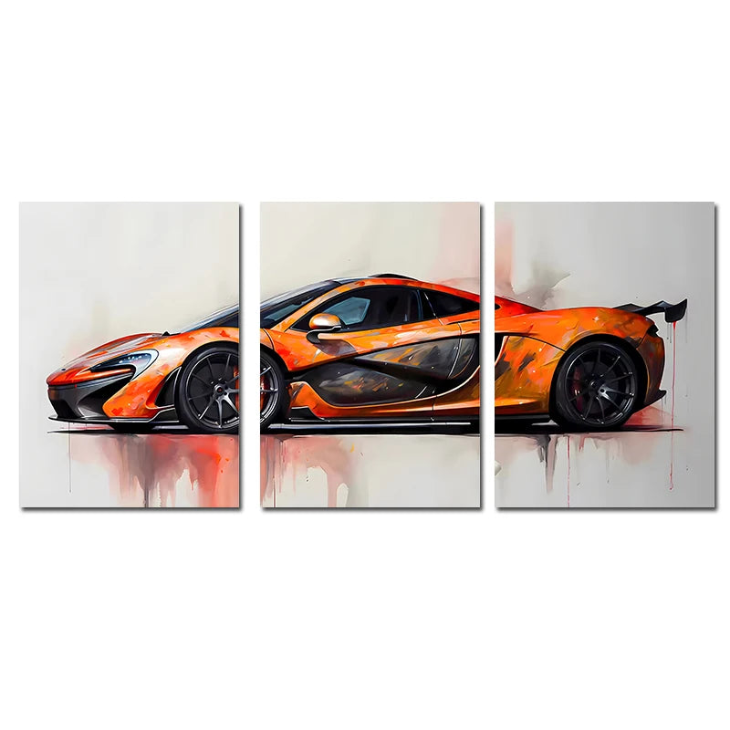 3Pcs Supercar Posters Sports Cars Print Famous Cars Canvas Painting Car Wall Art for Boys Room Home Decoration Birtday Gift