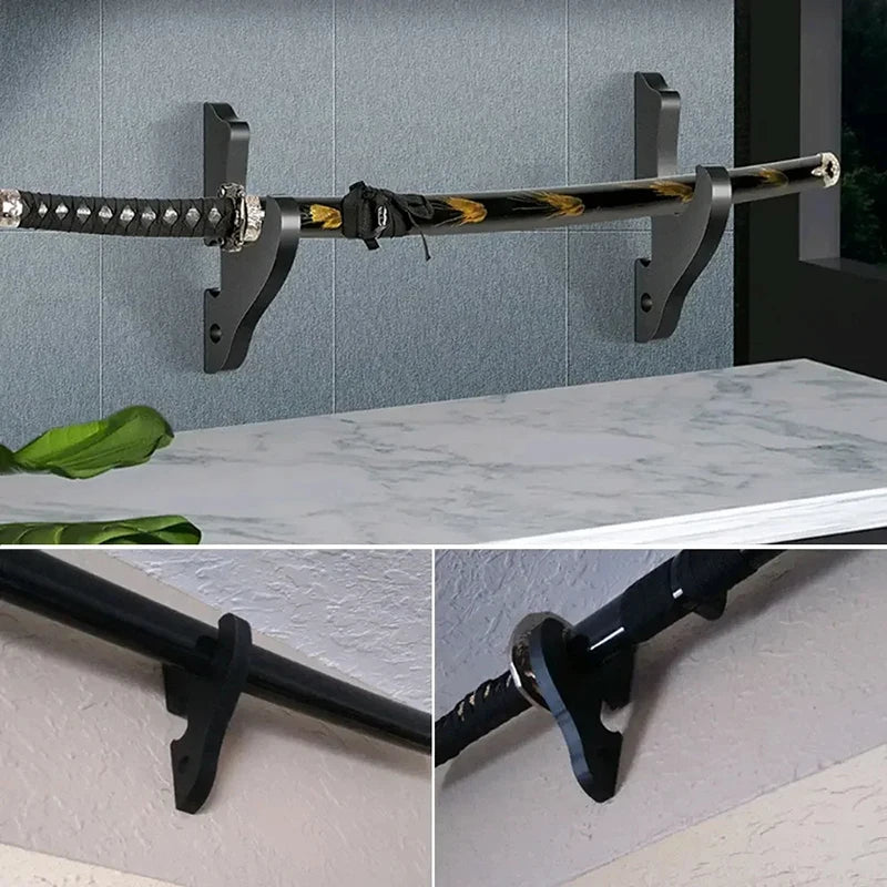 Wall Mount Wooden Sword Stand Holder Hook Hanger Adjustable Display Rack Knife Cosplay Wand Sword for Samurai кухонная полка