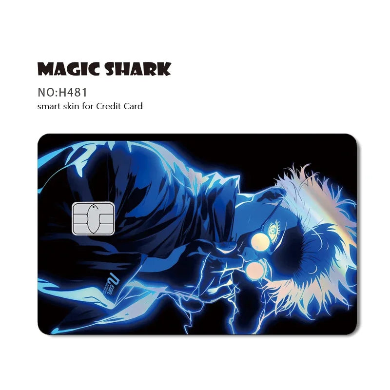 100% New Anime Jujutsu Kaisens Gojo Holographic Laser Shinny Front Credit Debit Bank Card Sticker Film Skin Cover
