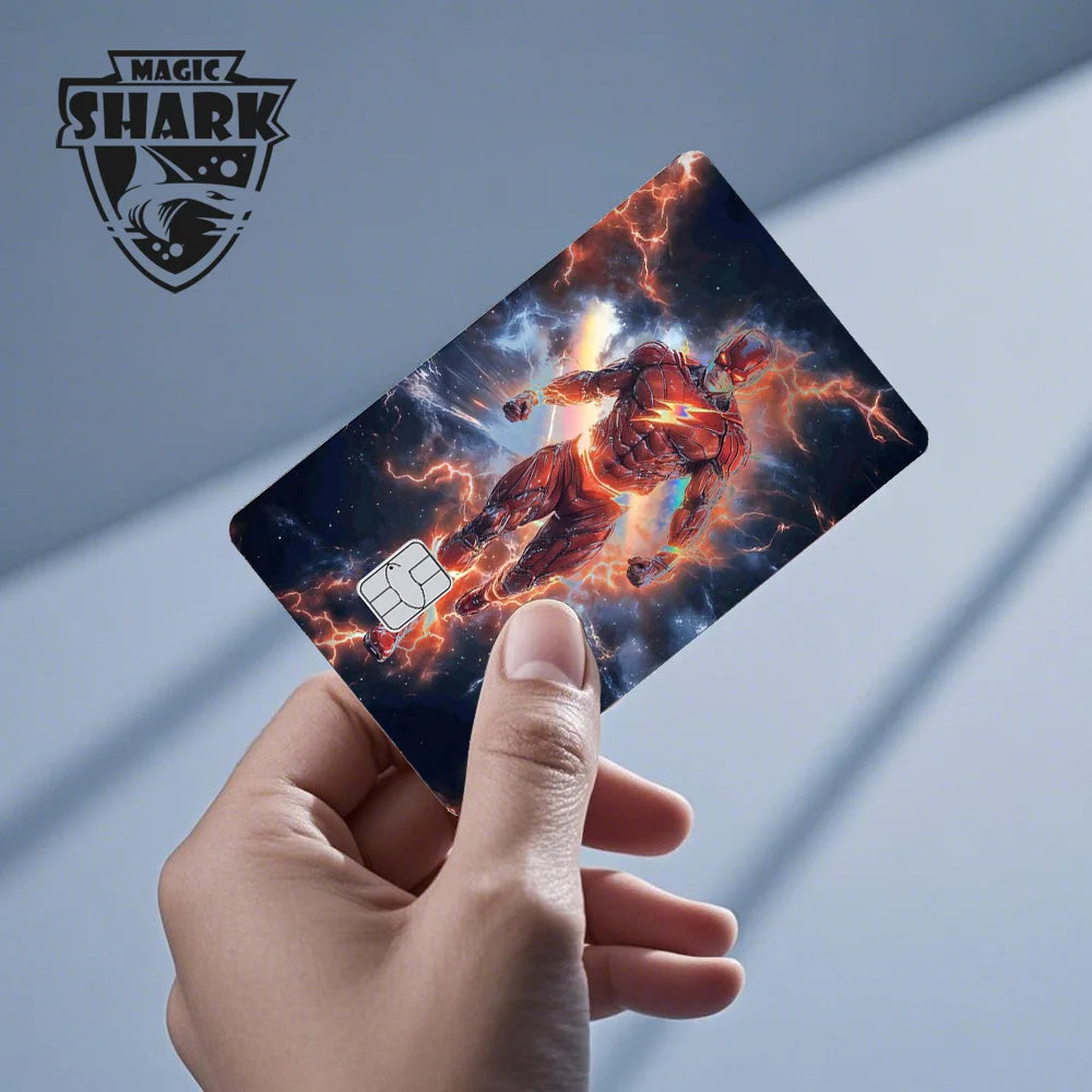 Magic Shark Heros Bat-mans Super-mans Knight Holographic Shinny Film Sticker Cover Skin for Debit Credit Card