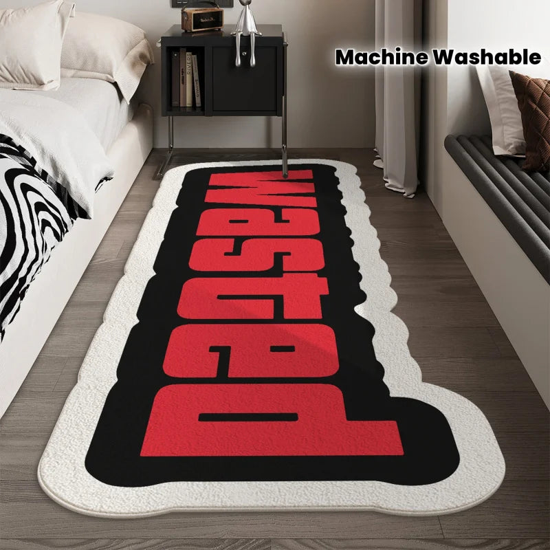 "WASTED" Carpet Soft, Warm and Non-Slip Bedside Rug for Bedroom Bathroom Mat Home Furnishings