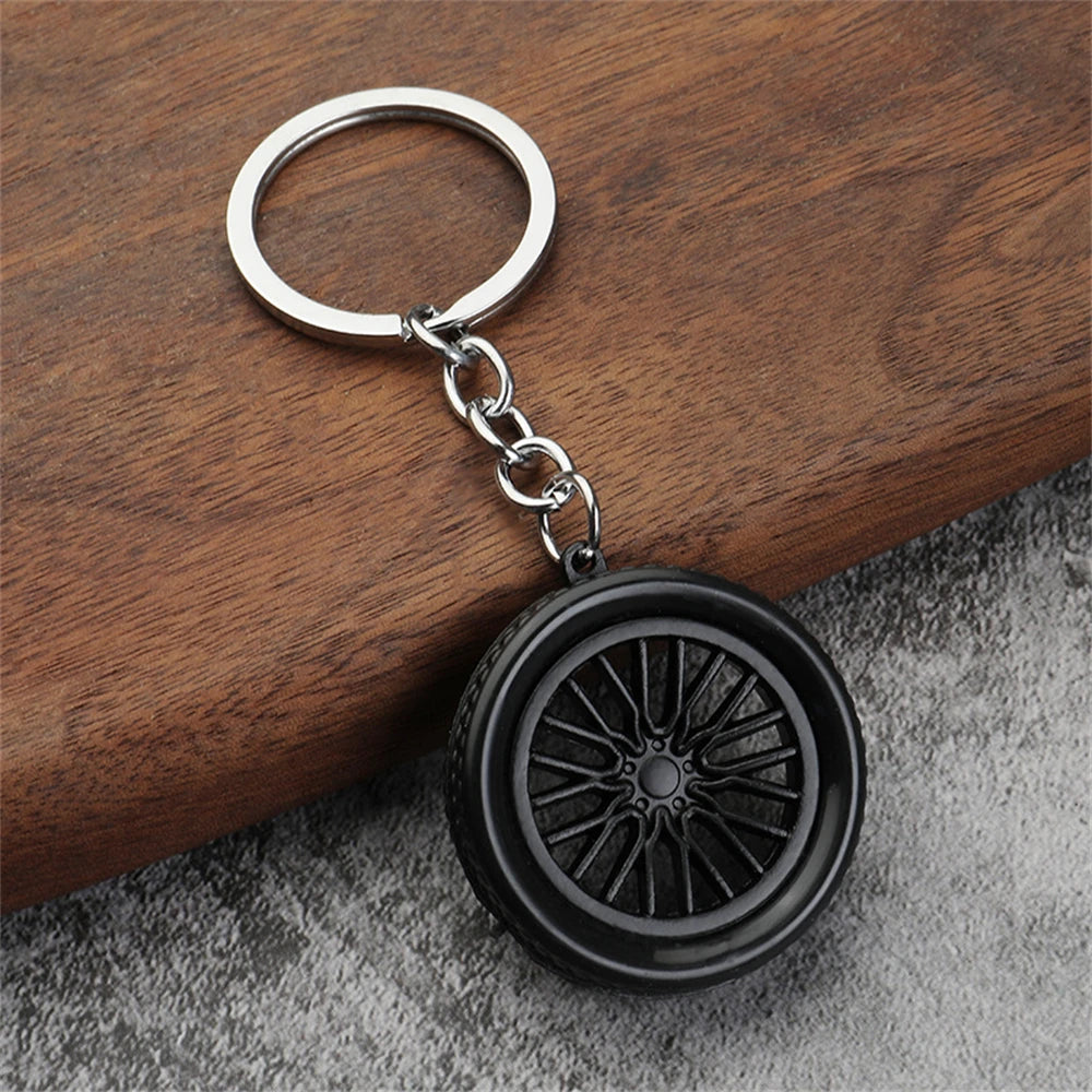 Creative Speed Gearbox Keychain Gear Head Pendant Keyring for Car Key Turbo Hub Brake Disc Charms Shock Absorber Keys Holder