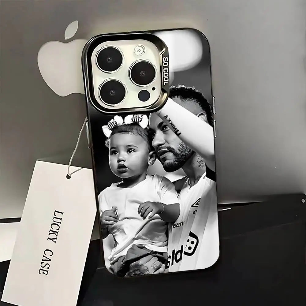 Football 10 For N-NeYmAr Phone Case For iPhone 16,15,14,13,12,11,Pro,XS,Max,Plus,Mini,SE Black Candy Matte Shockproof Cover
