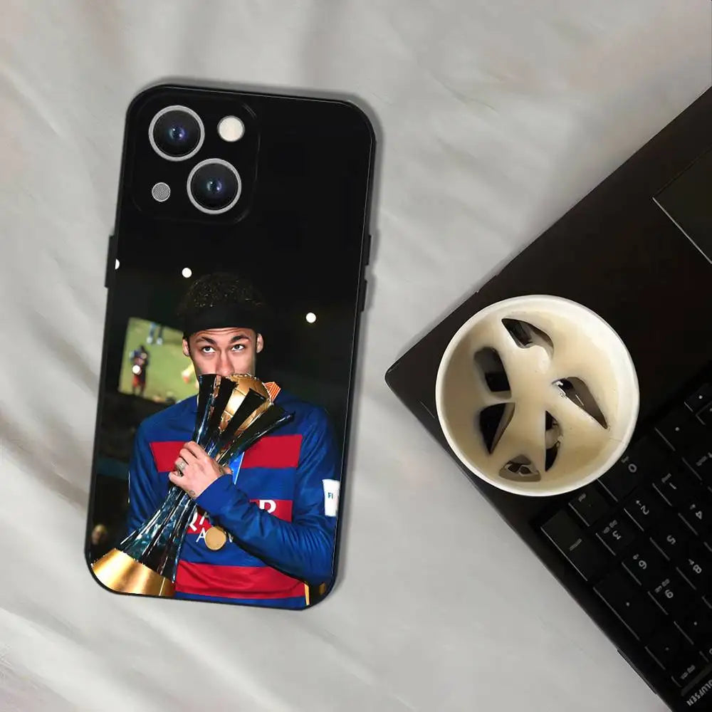 Cool Football Sport N-Neymar_S Phone Case For iPhone 16,15,14,13,12,11,Pro,XS,Max,XR,Plus,E,SE4,Mini Black Soft Cover