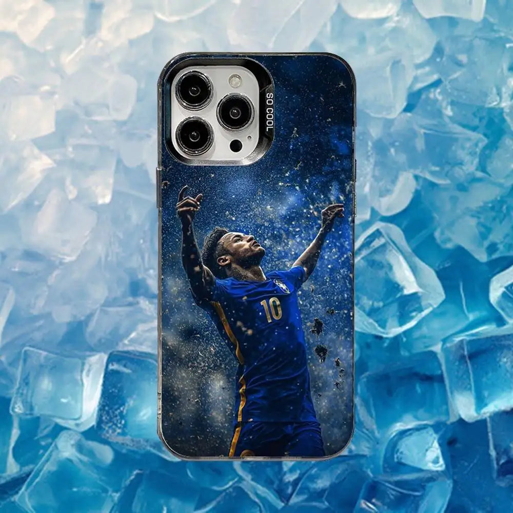 Football For N-NeYmAr 10 Phone Case For iPhone 16,15,14,13,12,11,Mini,Pro,SE,MAX White Matte Shockproof Cover