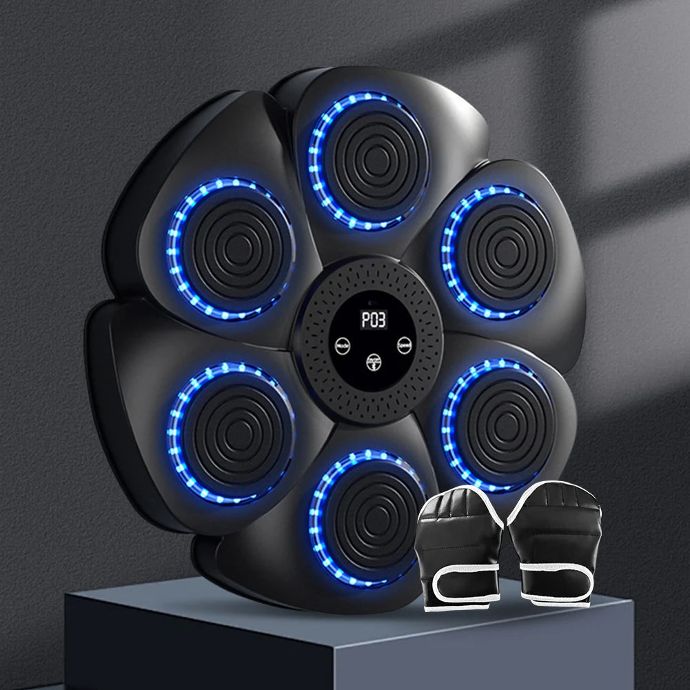 Bluetooth Music Boxing Machine RGB Light Smart Fitness Boxing Bag Muay Thai Sandbag Training Punching Equipment for Kids Adults