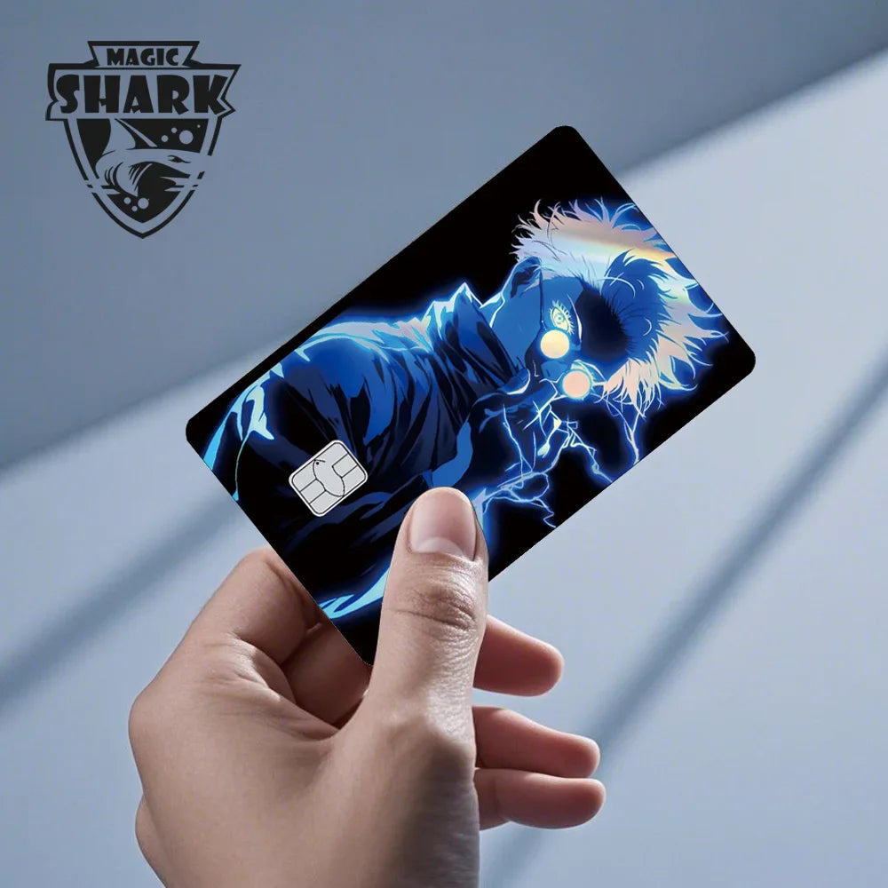 100% New Anime Jujutsu Kaisens Gojo Holographic Laser Shinny Front Credit Debit Bank Card Sticker Film Skin Cover