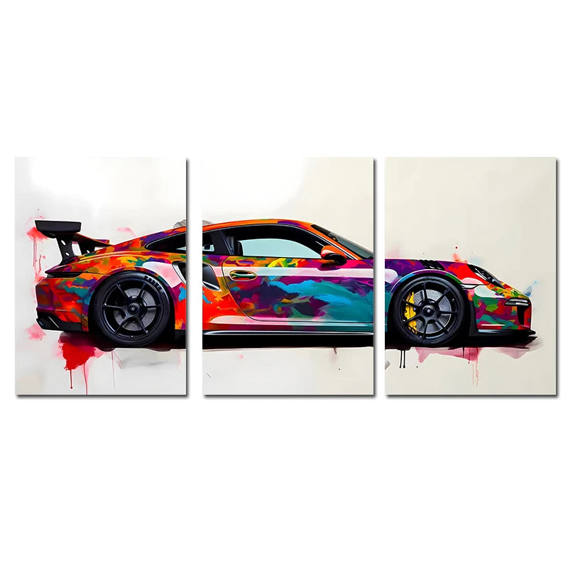 3Pcs Supercar Posters Sports Cars Print Famous Cars Canvas Painting Car Wall Art for Boys Room Home Decoration Birtday Gift