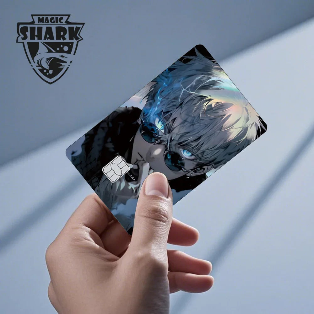 100% New Anime Jujutsu Kaisens Gojo Holographic Laser Shinny Front Credit Debit Bank Card Sticker Film Skin Cover