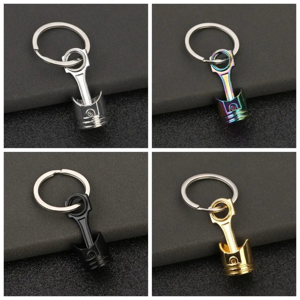 Creative Alloy Car Engine Piston Keychain INS Car Accessories Piston Model Keyring Mini Keyring Auto Parts