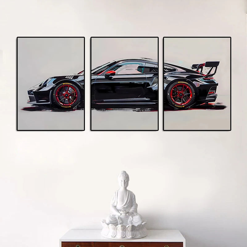 3Pcs Supercar Posters Sports Cars Print Famous Cars Canvas Painting Car Wall Art for Boys Room Home Decoration Birtday Gift