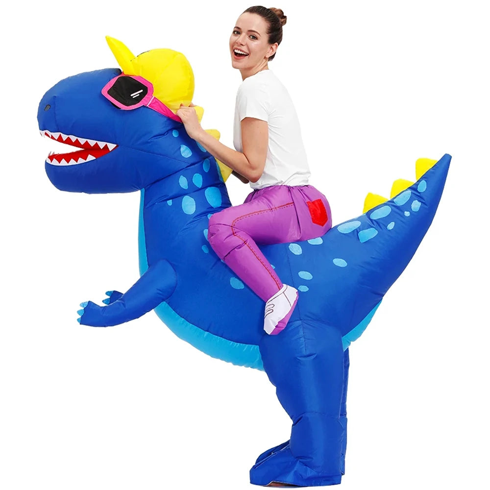 Purim Anime Fancy Mascot Dinosaur Inflatable Costume Christmas Halloween Cosplay Costumes Dress T-rex Suit for Adult Man Woman