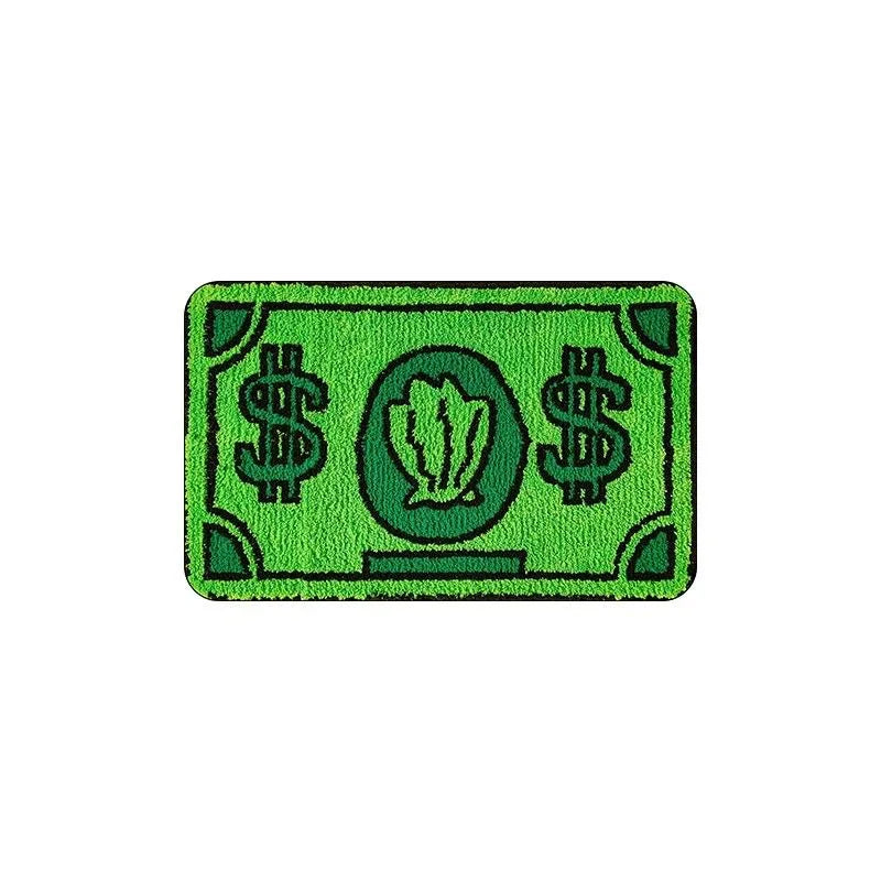 Cartoon Money Rugs Waterproof Floor Mat Fluff Carpet Non-slip DoorMat Halloween Decor Banknote Rug for Bathroom Hallway Balcony