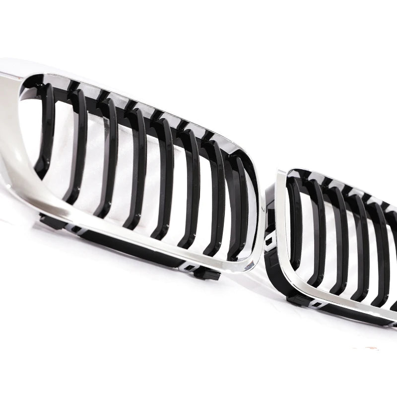 HIGH QUALITY Single Slat Grill Kidney Carbon Chrome Grille For 3 Series E46 2-Door 1998-2002 Pre-Facelift & 2000-2007 E46 M3 Coupe Cabriolet
