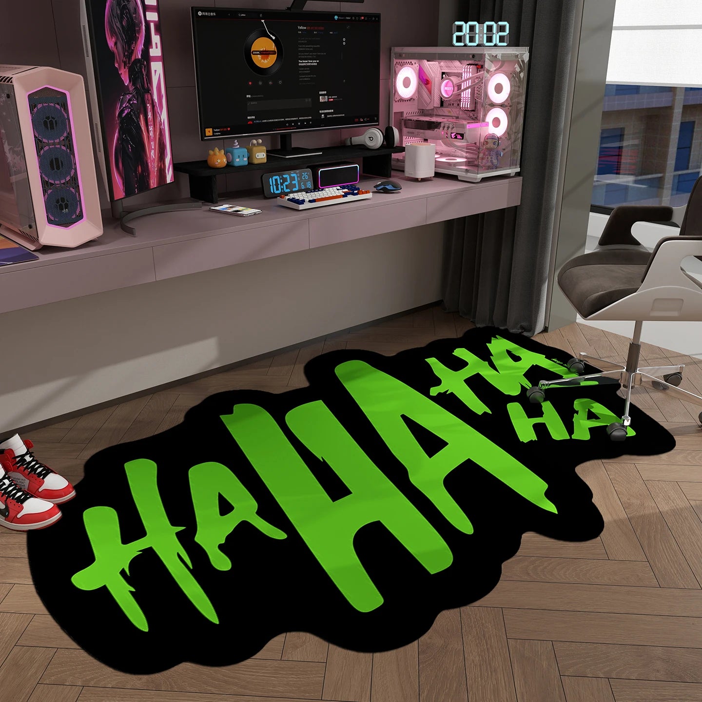 Haha Rugs for Bedroom Irregular Shapes Floor Mat Anti-slip Lounge Rug