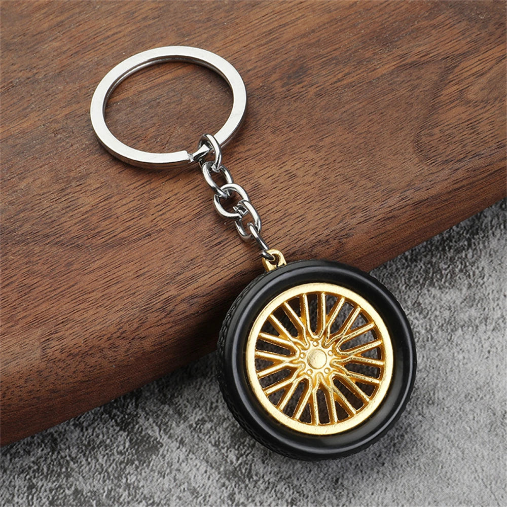 Creative Speed Gearbox Keychain Gear Head Pendant Keyring for Car Key Turbo Hub Brake Disc Charms Shock Absorber Keys Holder