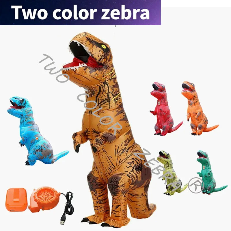 Dinosaur Inflatable Costume Fancy Mascot Anime Halloween Party Cosplay Costumes for Adult Kids Interesting Dino Cartoon Suit