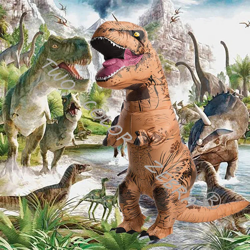 Dinosaur Inflatable Costume Fancy Mascot Anime Halloween Party Cosplay Costumes for Adult Kids Interesting Dino Cartoon Suit