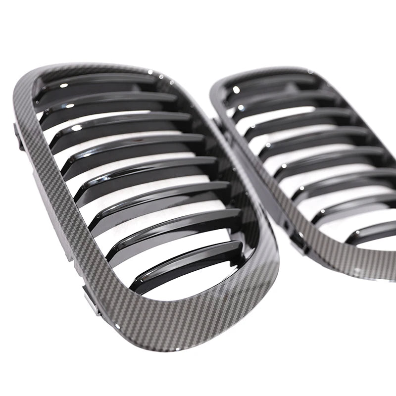 HIGH QUALITY Single Slat Grill Kidney Carbon Chrome Grille For 3 Series E46 2-Door 1998-2002 Pre-Facelift & 2000-2007 E46 M3 Coupe Cabriolet