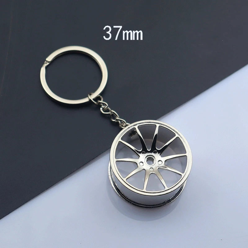 Creative Speed Gearbox Keychain Gear Head Pendant Keyring for Car Key Turbo Hub Brake Disc Charms Shock Absorber Keys Holder
