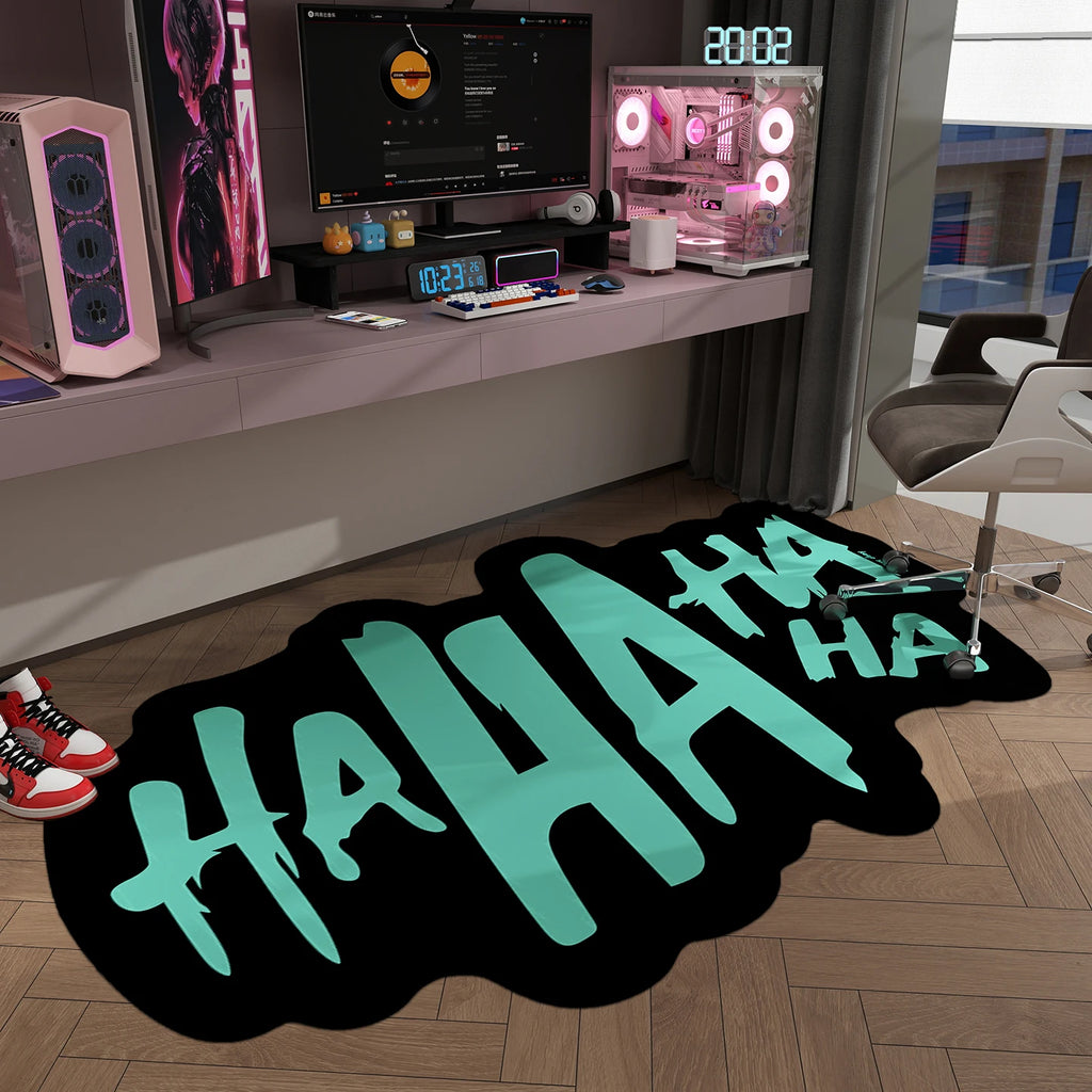 Haha Rugs for Bedroom Irregular Shapes Floor Mat Anti-slip Lounge Rug