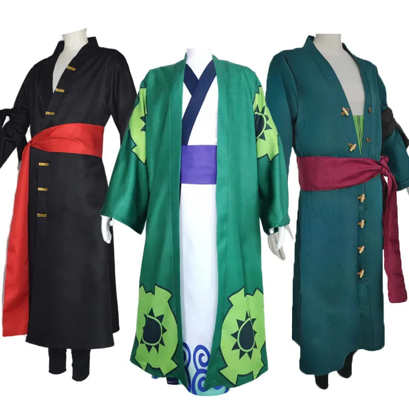 Fantasia Wano Country Roronoa Of Zoro Cosplay Kimono Anime Pirate Disfraz Costume Men Male Halloween Carnival Party Clothes