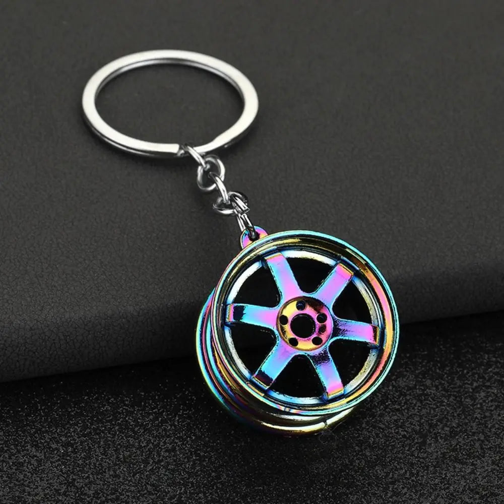 Creative Alloy Car Wheel Keychain Wheel Hub Mini Tire Rim Key Holder Keyring INS All-match