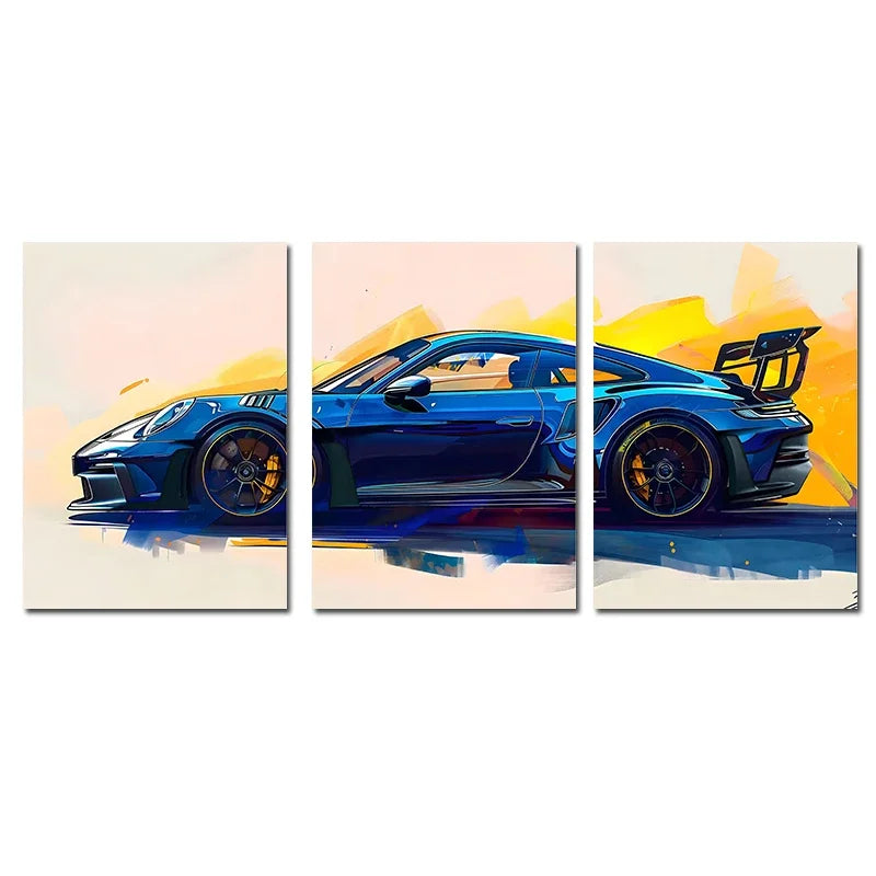 3Pcs Supercar Posters Sports Cars Print Famous Cars Canvas Painting Car Wall Art for Boys Room Home Decoration Birtday Gift