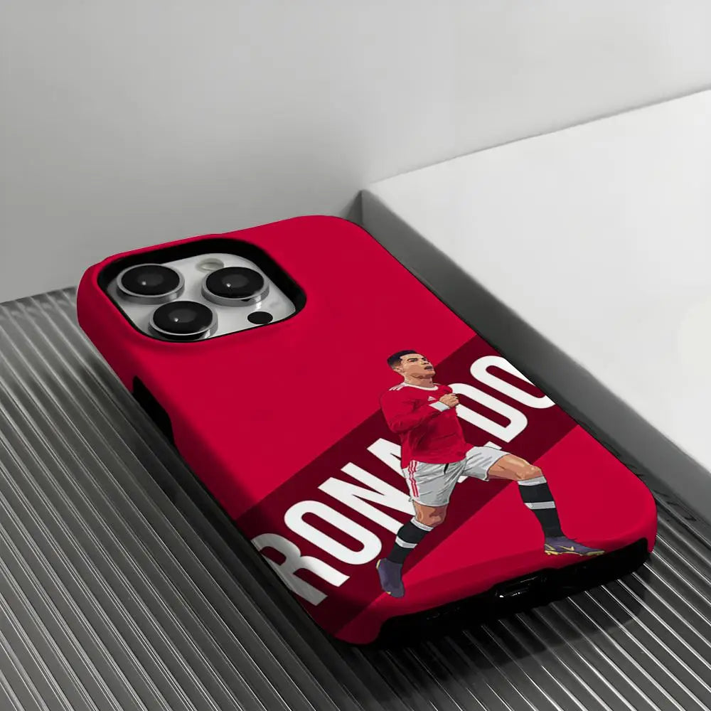 CR7 Cristiano Ronaldo   Phone Case Film for iPhone 16 15 14 13 12 11 Pro Max Plus Luxury Magnetic Double-layer Cover