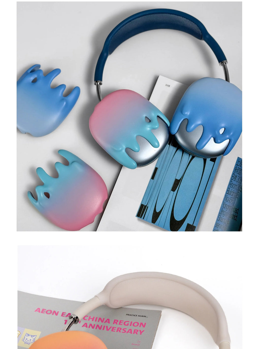 Gradient Case for Airpods Max Case Cover Transparent Creative Headphone Decoration for Airpods Max2 Headphone Case Accessory Y2k
