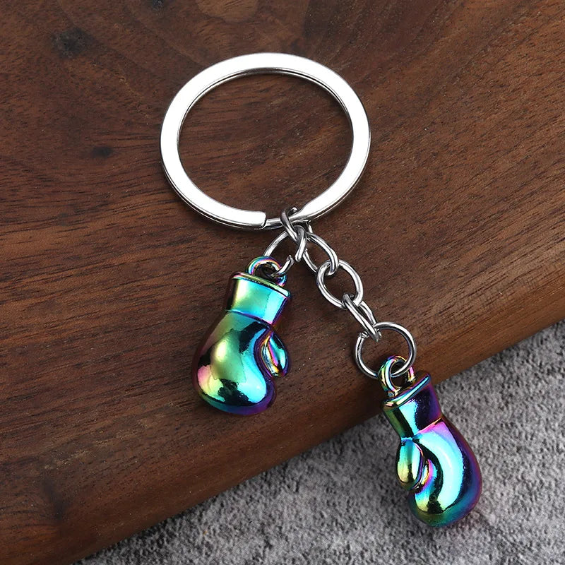 Unique Boxing Gloves Key Chain Simulation Fitness Equipment Pendant Personalized Keyring for Men Women Couple Car Keys Pendant