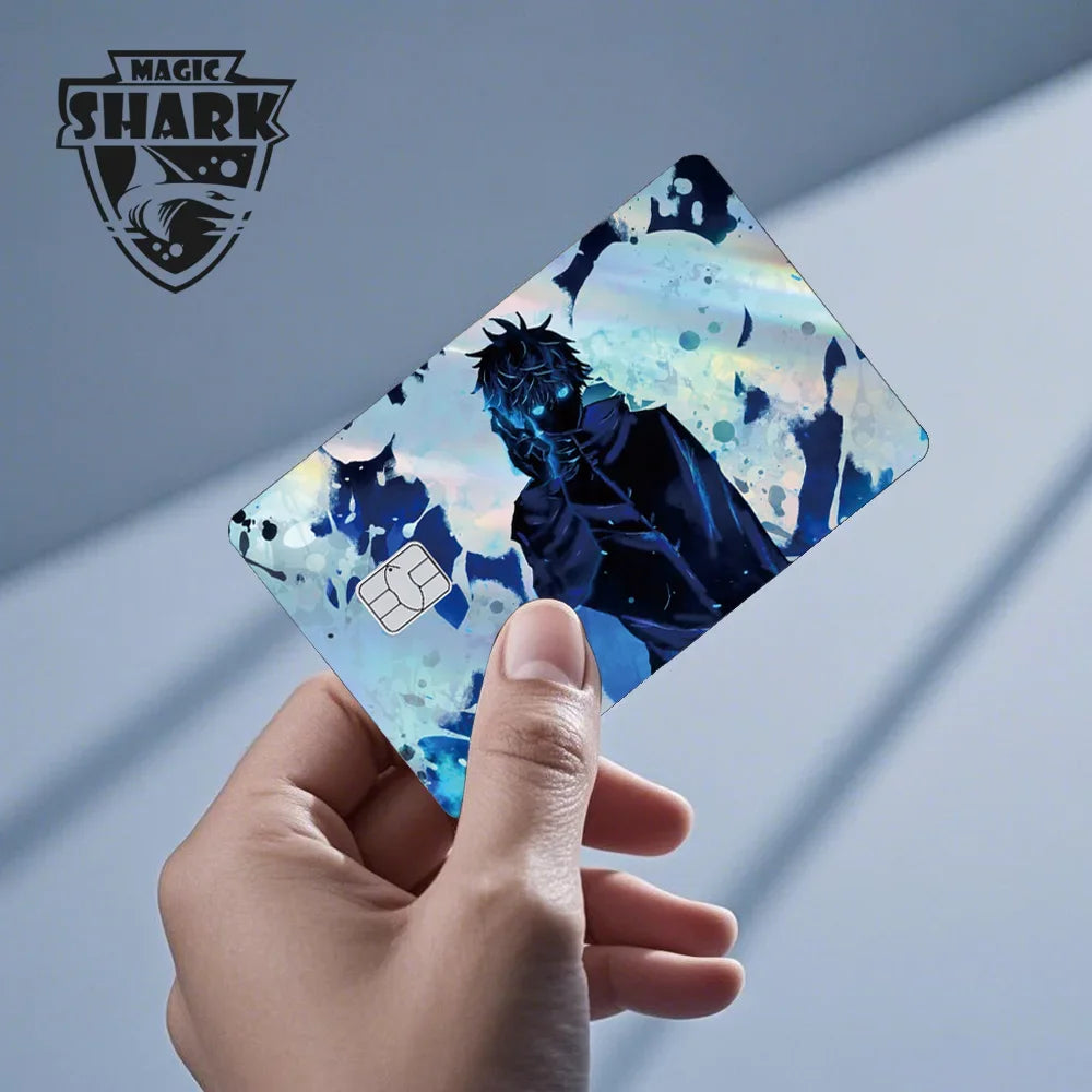 100% New Anime Jujutsu Kaisens Gojo Holographic Laser Shinny Front Credit Debit Bank Card Sticker Film Skin Cover