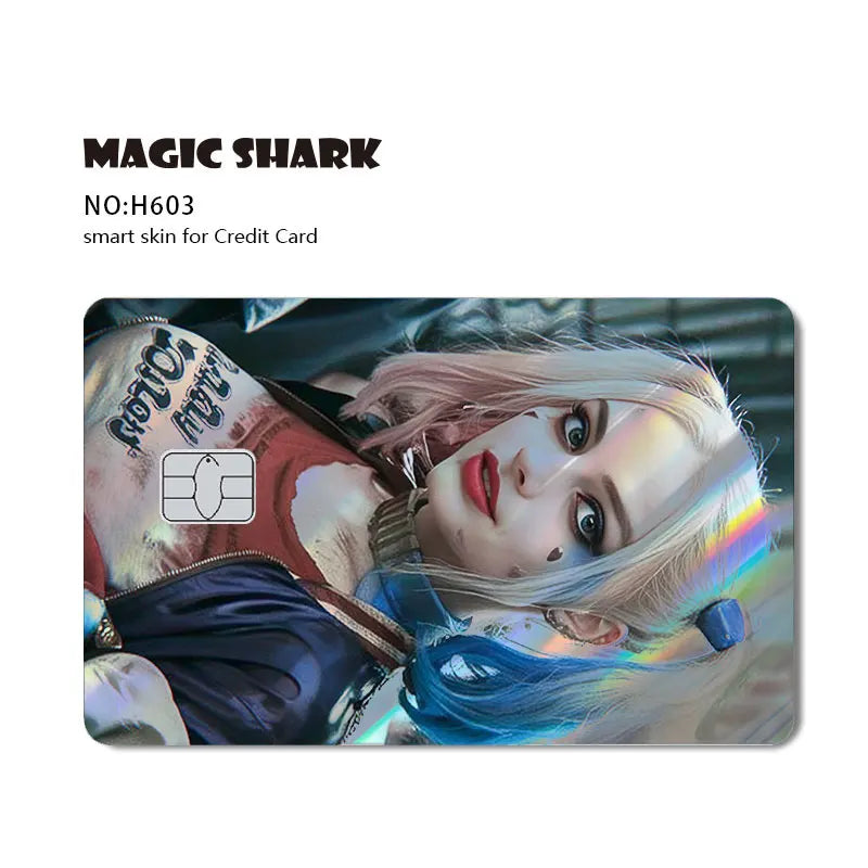 Magic Shark Heros Bat-mans Super-mans Knight Holographic Shinny Film Sticker Cover Skin for Debit Credit Card