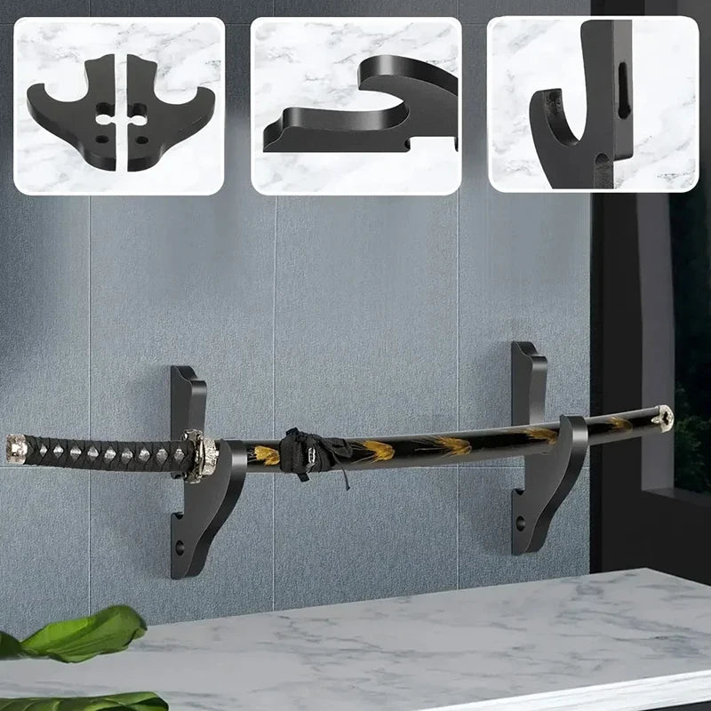 Wall Mount Wooden Sword Stand Holder Hook Hanger Adjustable Display Rack Knife Cosplay Wand Sword for Samurai кухонная полка