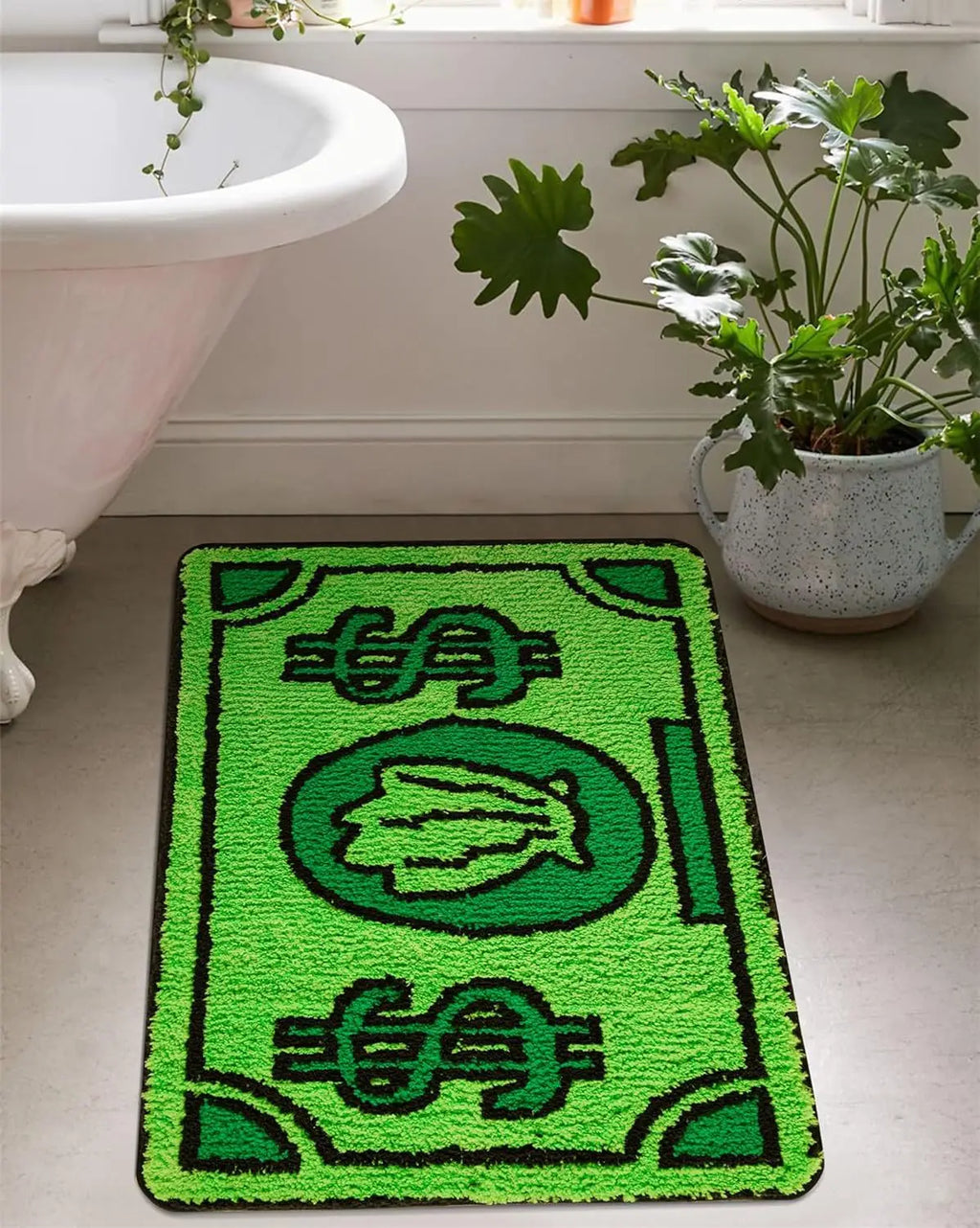 Cartoon Money Rugs Waterproof Floor Mat Fluff Carpet Non-slip DoorMat Halloween Decor Banknote Rug for Bathroom Hallway Balcony