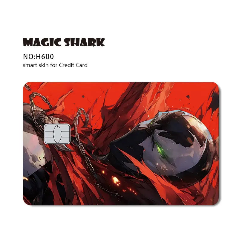 Magic Shark Heros Bat-mans Super-mans Knight Holographic Shinny Film Sticker Cover Skin for Debit Credit Card