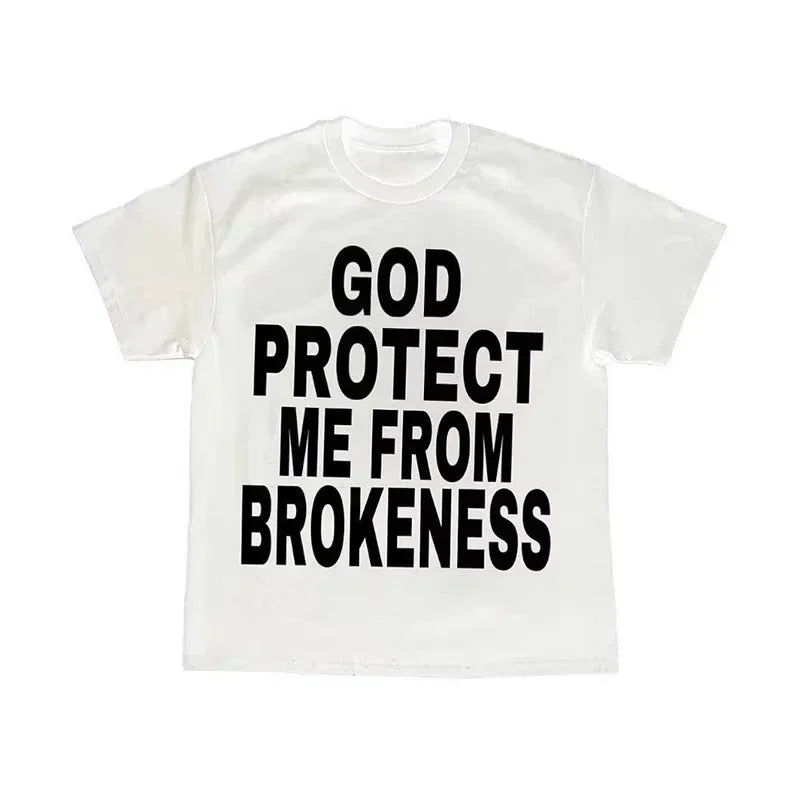 EMO Y2K Cotton T-shirt Punk Harajuku Letter Trendy Short Sleeve Grunge Gothic Retro Top Hip Hop Oversized Casual Tee Men's Women