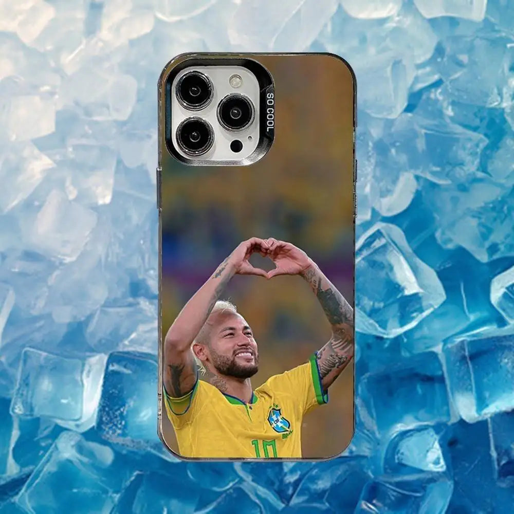 Football For N-NeYmAr 10 Phone Case For iPhone 16,15,14,13,12,11,Mini,Pro,SE,MAX White Matte Shockproof Cover