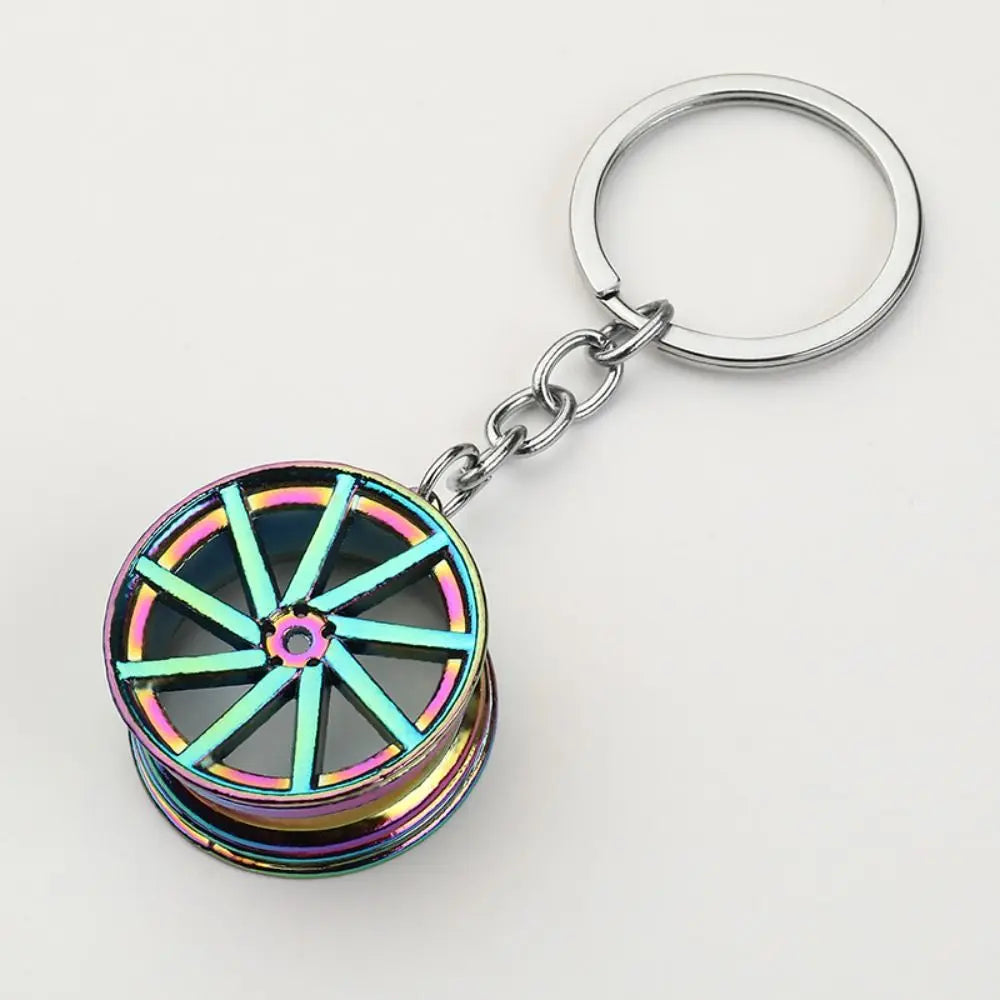 Creative Alloy Car Wheel Keychain Wheel Hub Mini Tire Rim Key Holder Keyring INS All-match