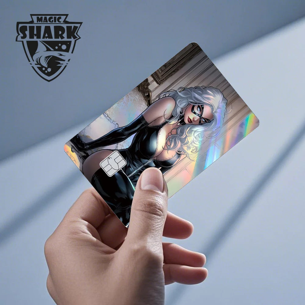 Magic Shark Heros Bat-mans Super-mans Knight Holographic Shinny Film Sticker Cover Skin for Debit Credit Card