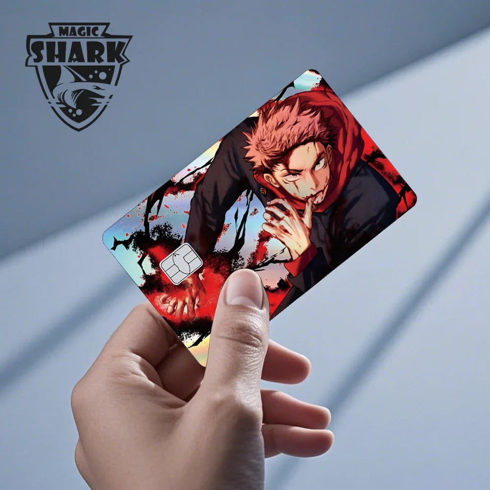100% New Anime Jujutsu Kaisens Gojo Holographic Laser Shinny Front Credit Debit Bank Card Sticker Film Skin Cover